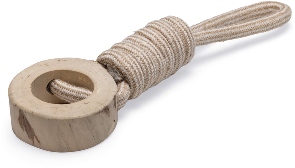 Beeztees filo interdentale dirk - giocattolo per cani - giocattolo da masticare per cani - l - cotone legno caffè - 38x10 cm