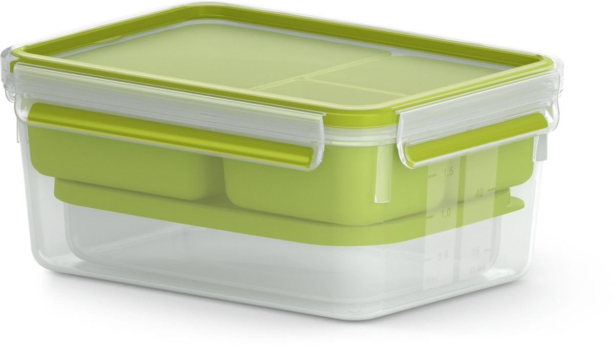 Tefal masterseal to go - lonchera xl - 2,2 l - cubiertos incluidos - hermético