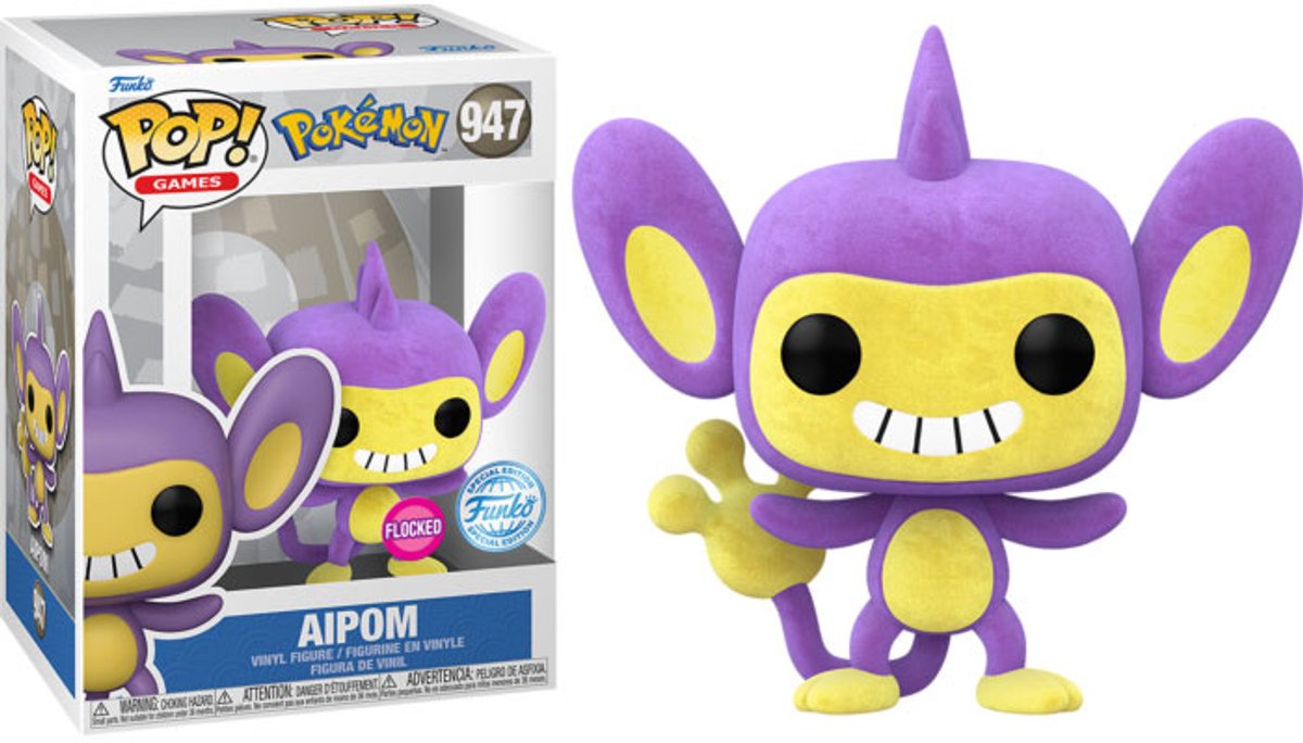Funko pop! games: pokemon - aipom special edition flocked exclusive #947