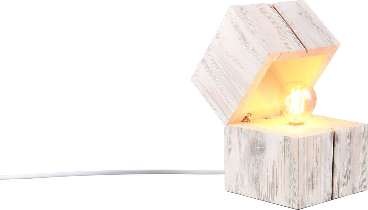 Trio Treasure - lámpara de mesa - blanca - incl. 1x e14 10w - interruptor de cable