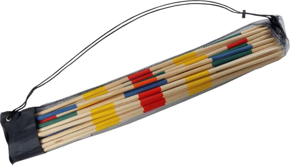 Longfield mikado jumbo – 80 cm – 25 pezzi – confezionato in rete – gioco di abilità in legno – gioco di concentrazione e motricità fine per interni ed esterni – cuore d'angelo
