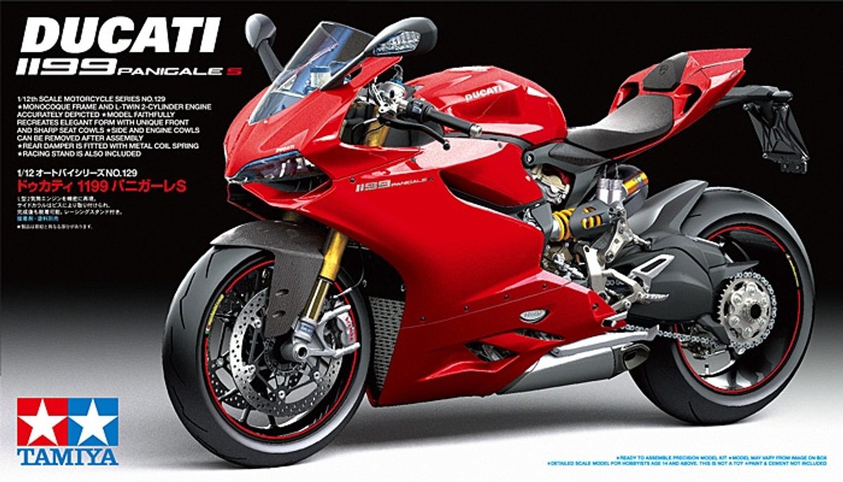 Tamiya modelbouwpakket motorfiets - 14129 ducati 1199 panigale s - motorfiets plastic - 1:12 - modelbouw