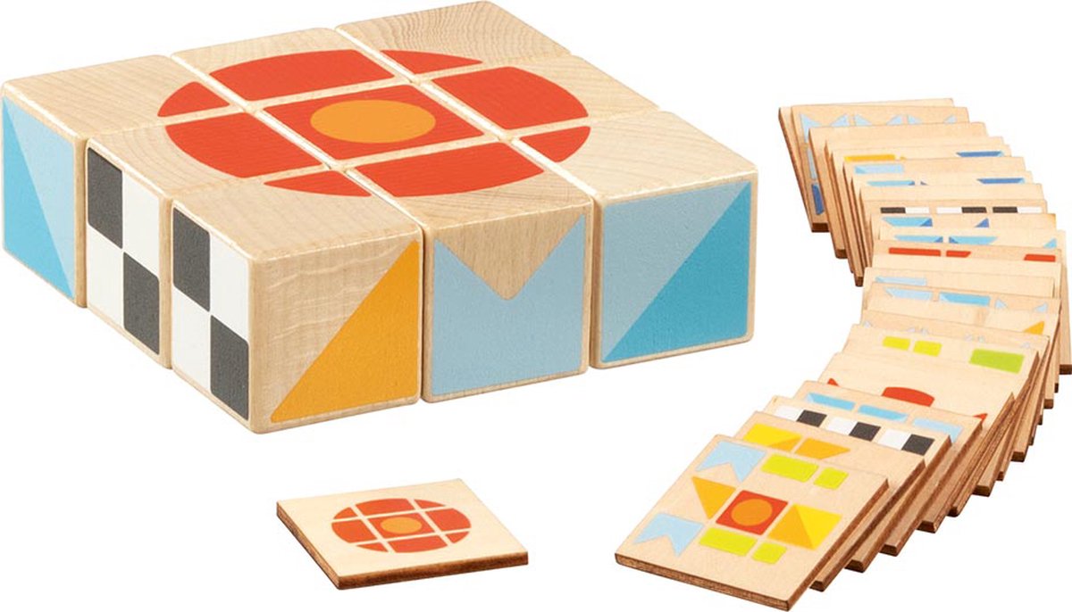 Puzzle Goki - gioco - 9 blocchi - 25 modelli - legno - 3+