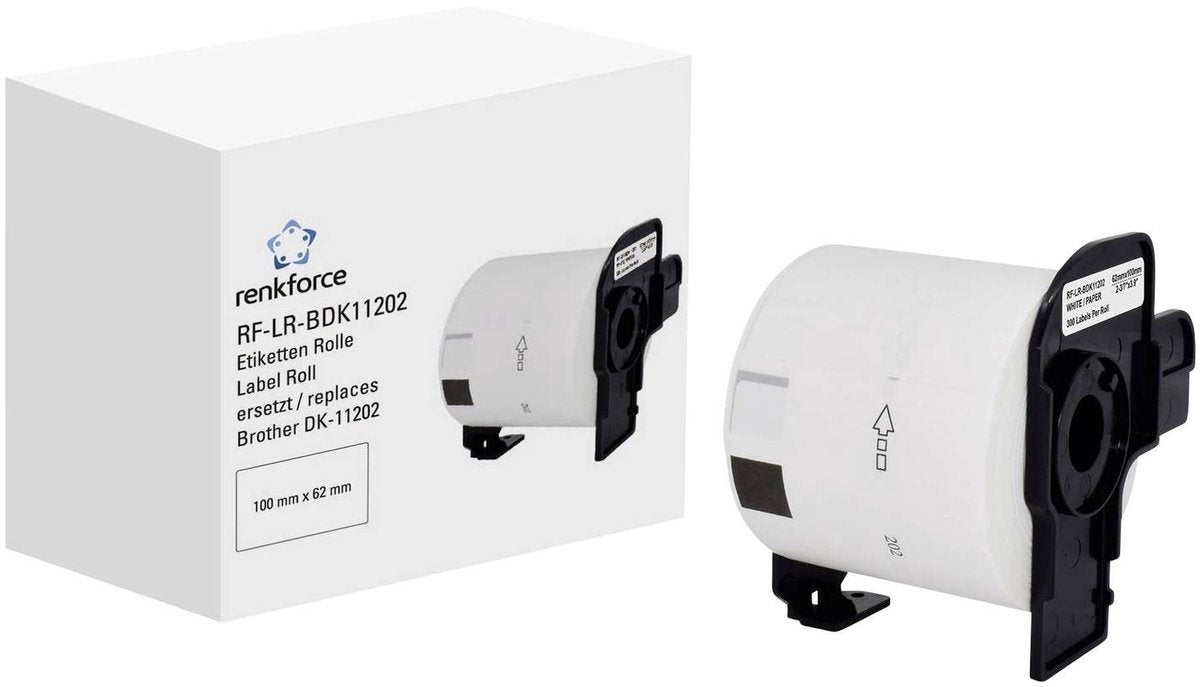 Renkforce rf-6027498, wit, zelfklevend printerlabel, doorlopend etiket, rol, papier, direct thermisch