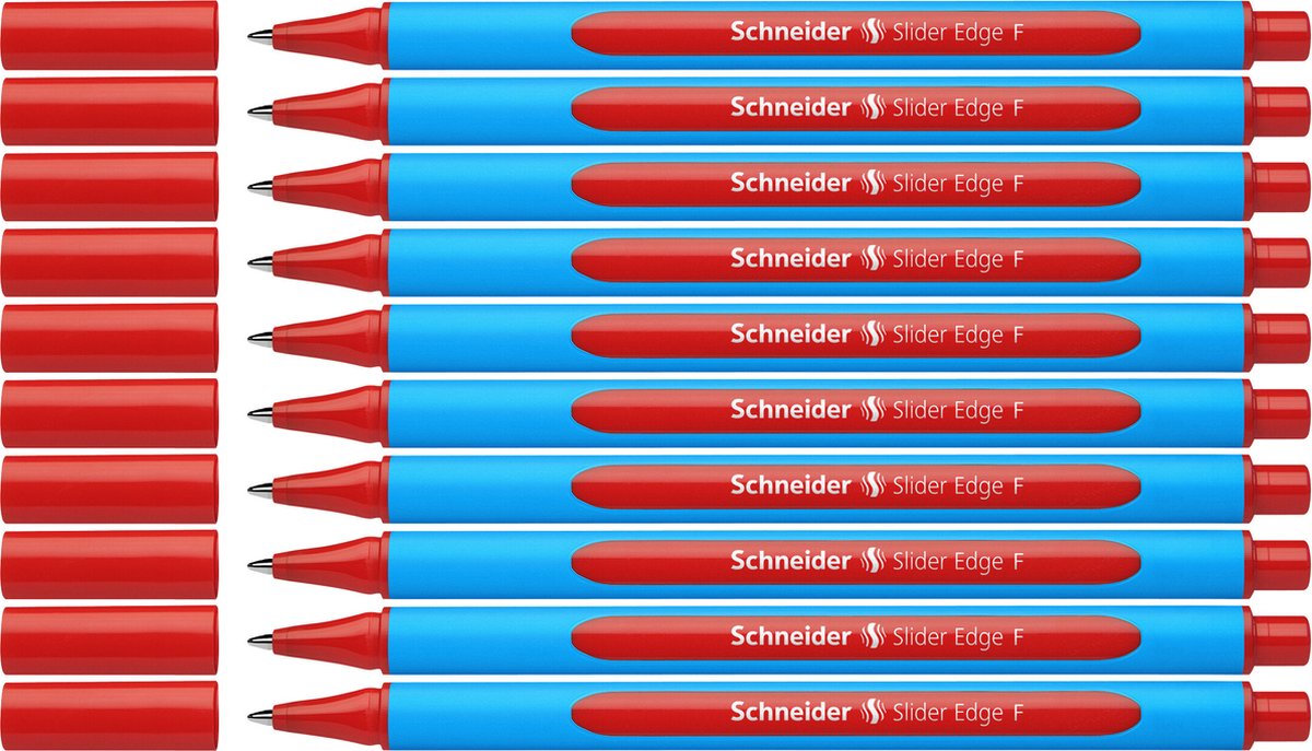 Strumenti di scrittura Schneider penna a sfera schneider - bordo scorrevole - f - rossa - 10 pezzi - s-152002-10