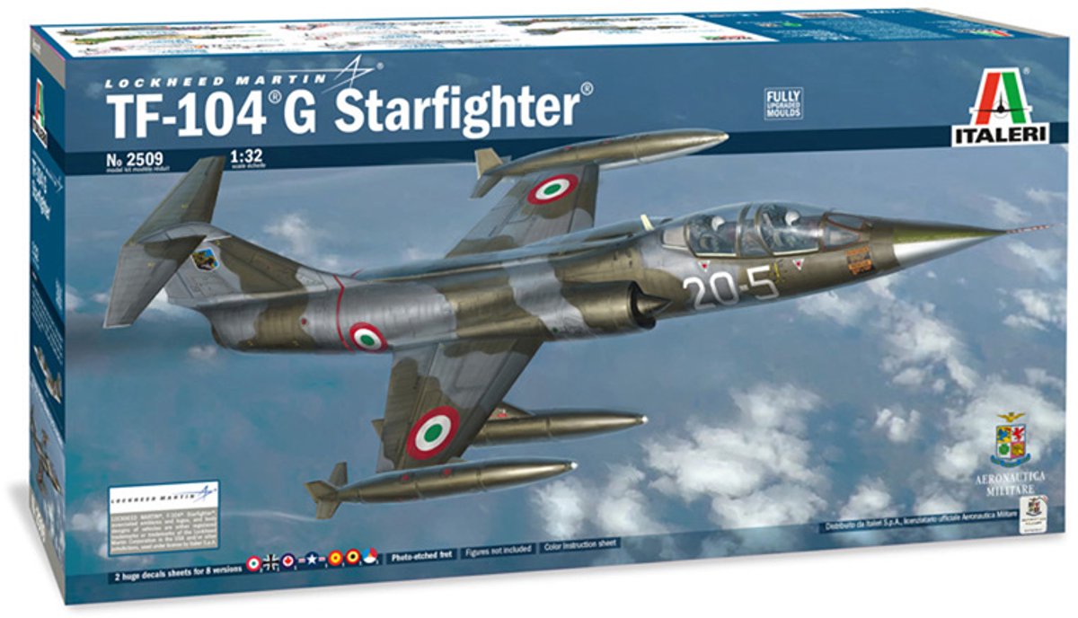 Italeri model kit aereo - 2509 TF-104 g starfighter (decalcomanie nl) plastica - 1:32 - modellismo