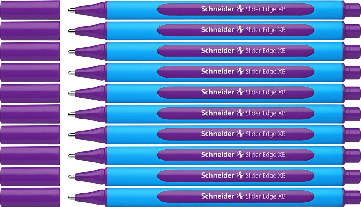 Schneider strumenti di scrittura penna a sfera schneider - bordo scorrevole - xb - viola - 10 pezzi - s-152208-10