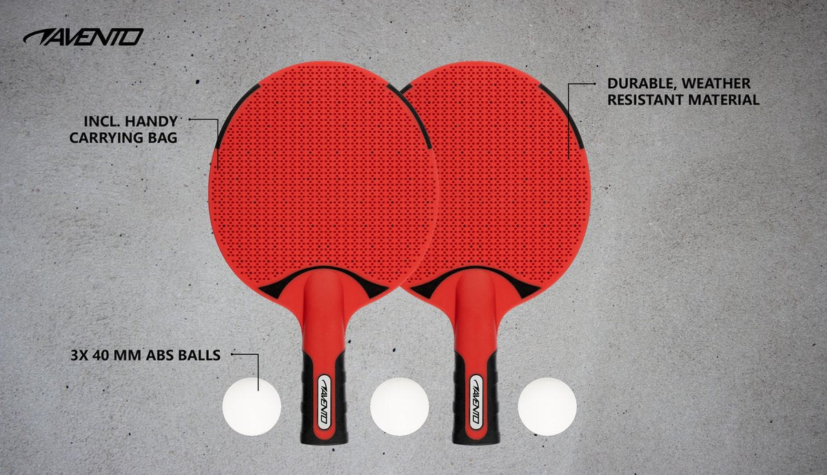 Avento - Set da ping pong da esterno - rosso nero