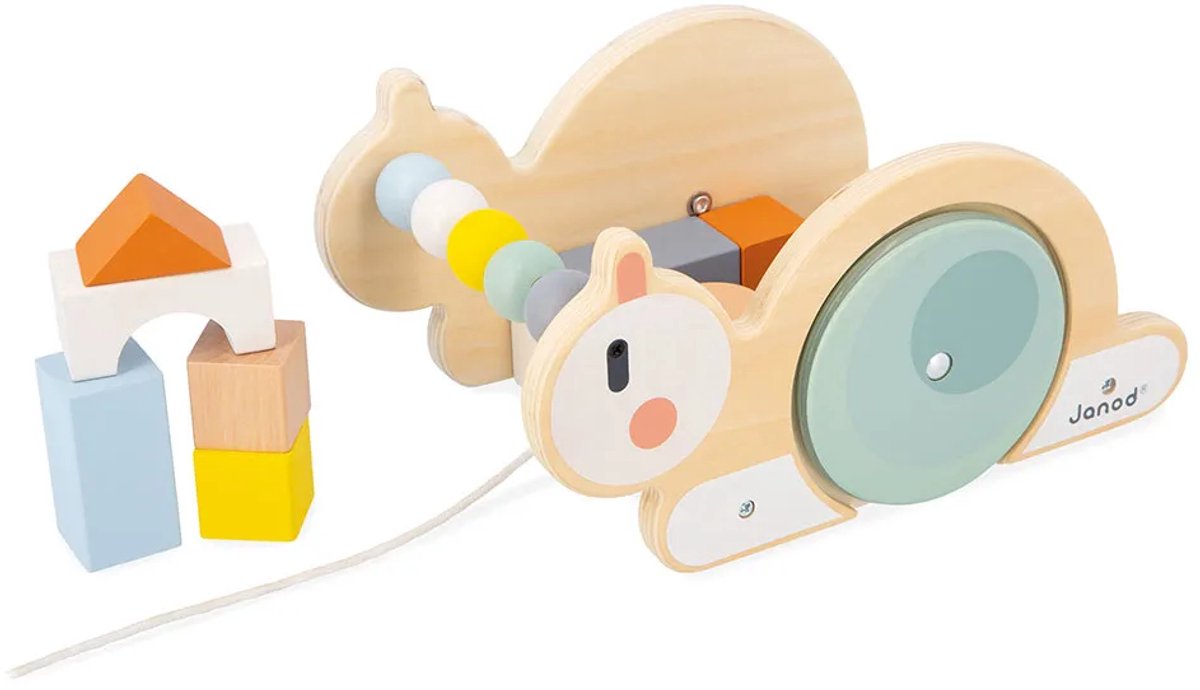 Janod - capullo dulce - figura de madera - caracol con bloques