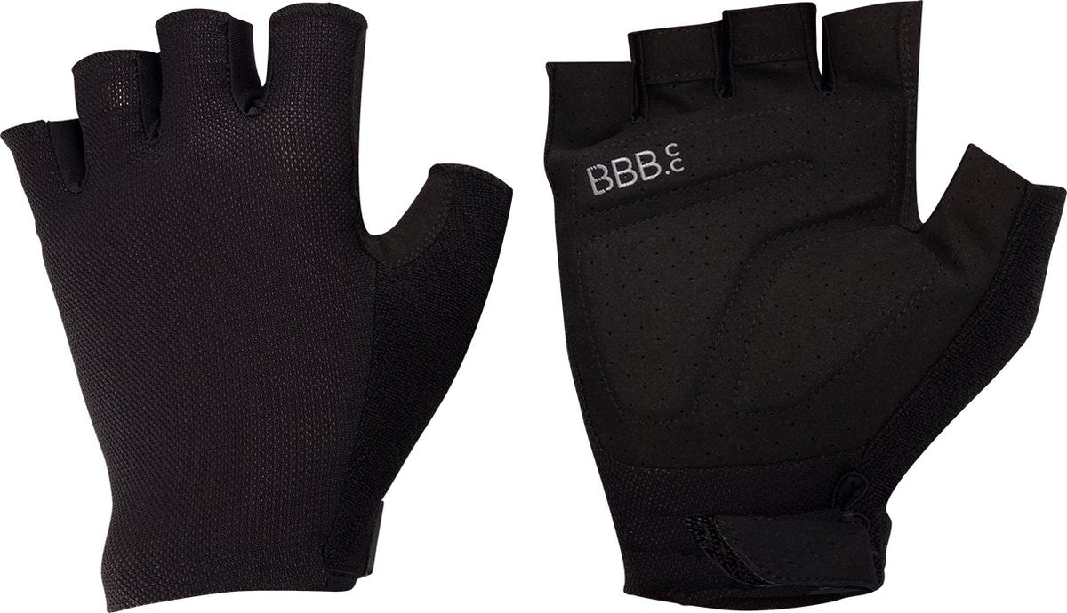 Bbb cycling airsupport - fietshandschoenen zomer - 15 - 25 ° - medium padding - ventilerende - racefiets mtb - unisex wielrenhandschoenen - zwart