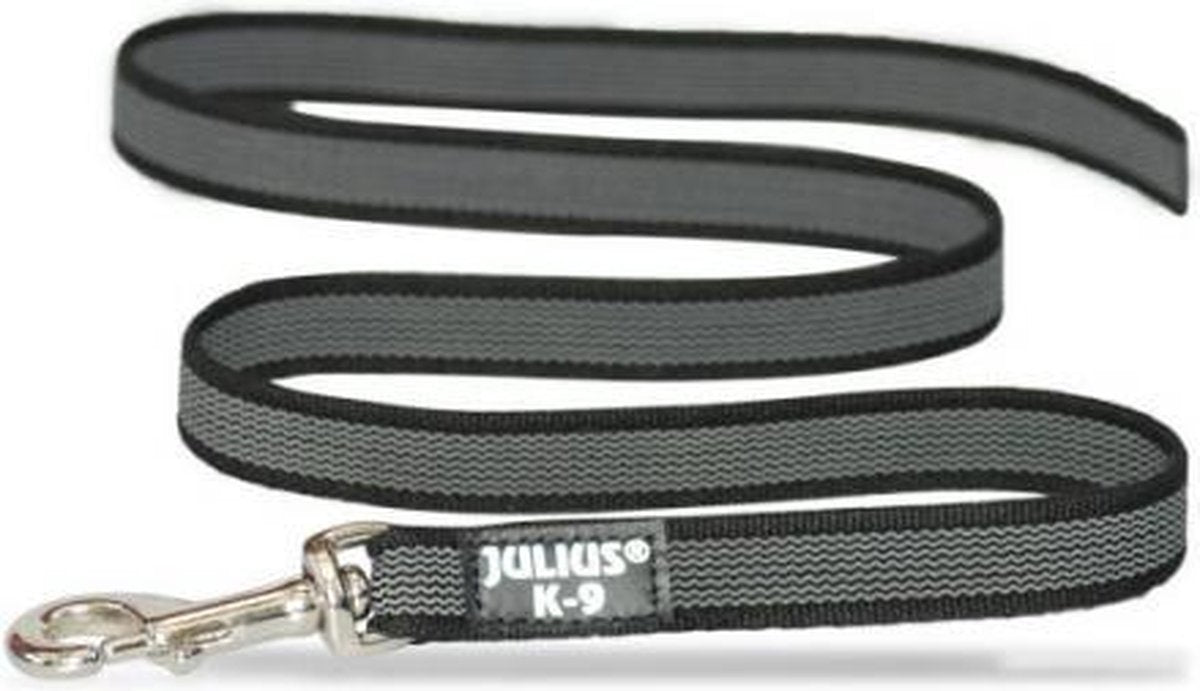 Julius k9 julius k-9 rubberized lijn 20 mm zwart 20 mm x 3 m