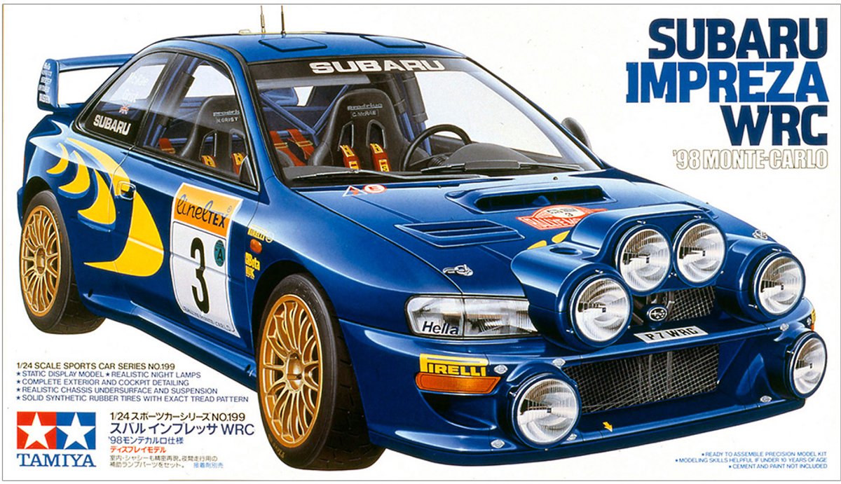 Tamiya model kit car - 24199 subaru impreza wrc - 1998 monte carlo plastica - 1:24 - modellismo