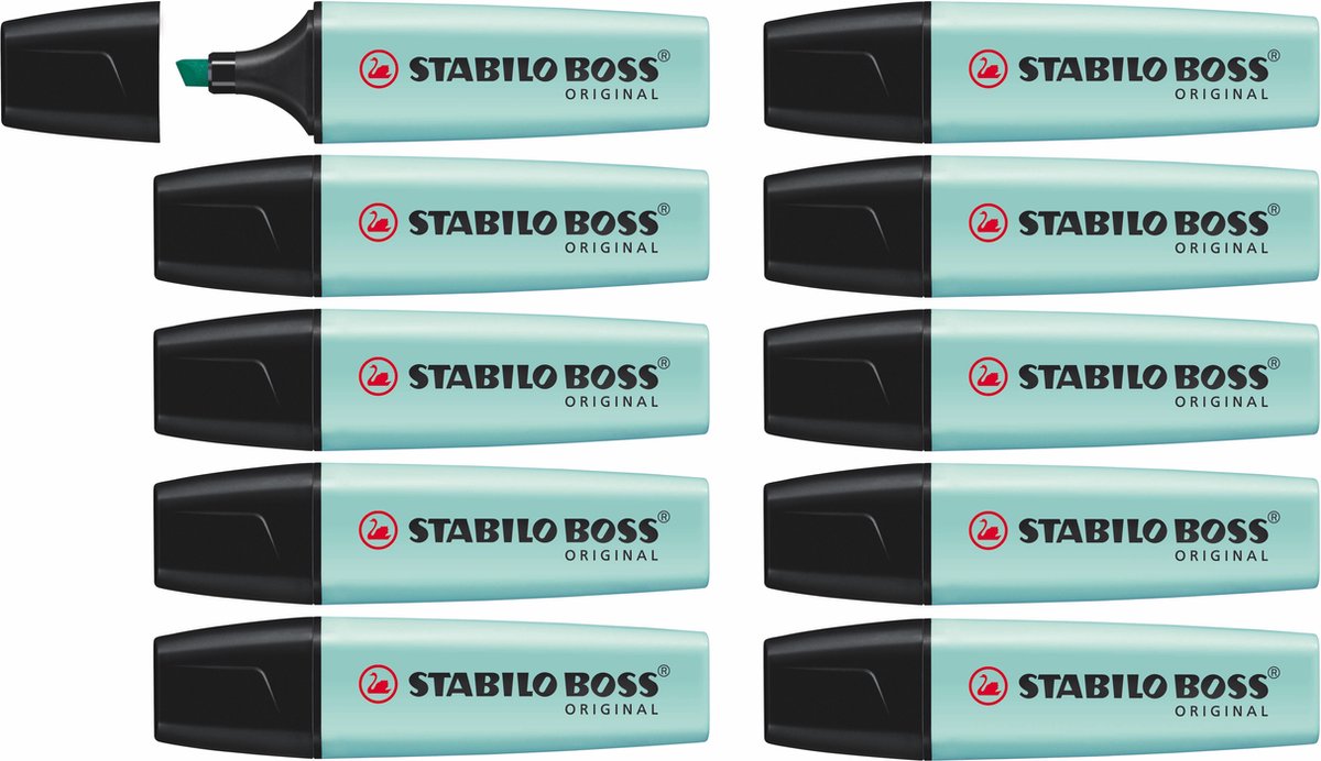 Stabilo boss original pastel - markeerstift - vleugje turquoise - doos 10 stuks