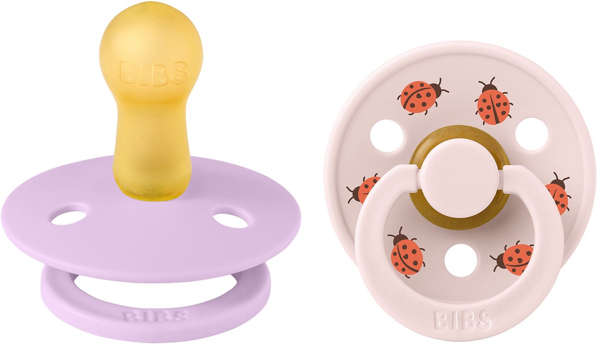Ciuccio Bibs studio color - rotondo - 2 pezzi - 6-18 mesi - mix coccinella viola cielo