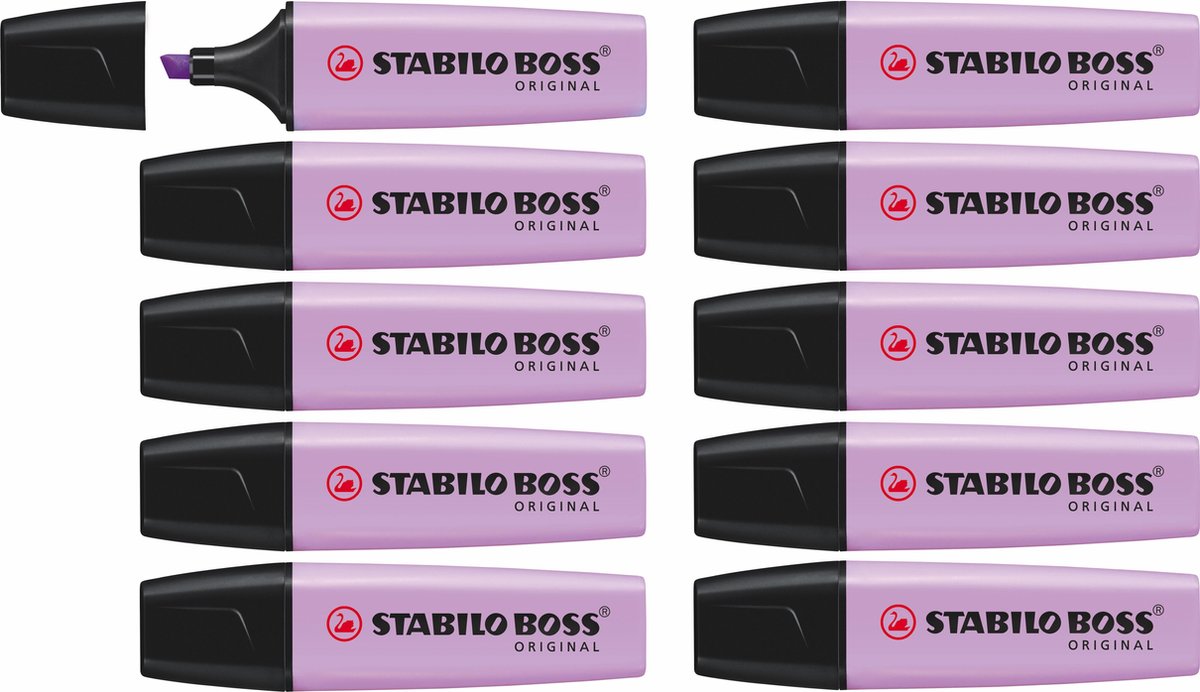 Stabilo boss pastelli originali - illuminante - blush lilla - scatola da 10 pezzi