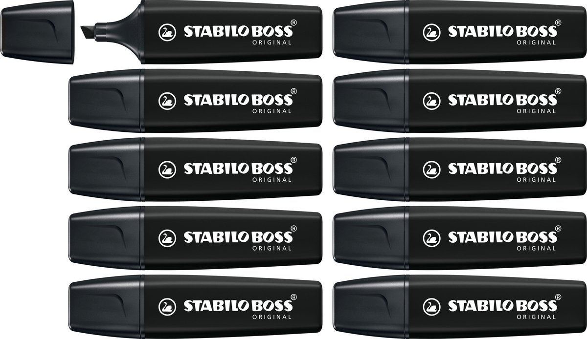 Stabilo boss original - evidenziatore - nero - scatola da 10 pezzi