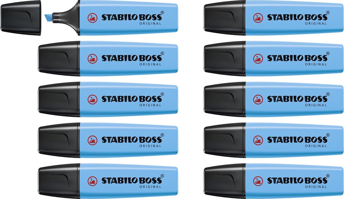 Stabilo boss originale - evidenziatore - altissima qualità - blu - scatola da 10 pezzi