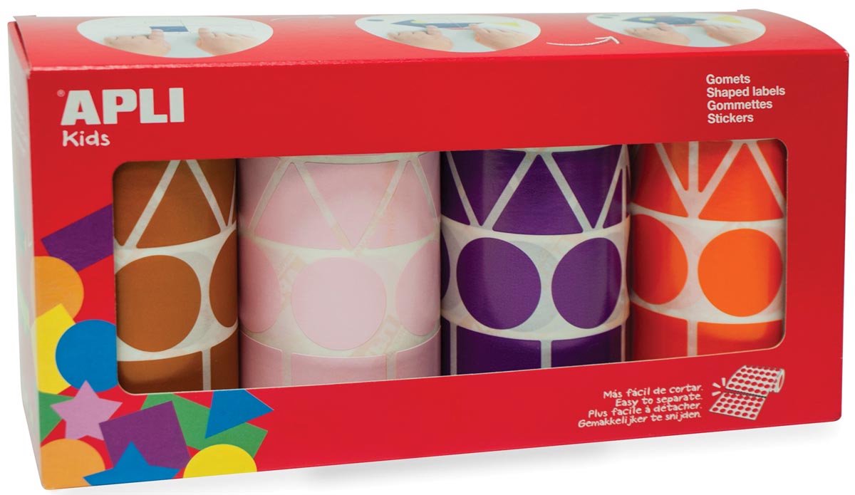 Set adesivi Apli gomets 4 parti forme geometriche multicolori (4 parti)