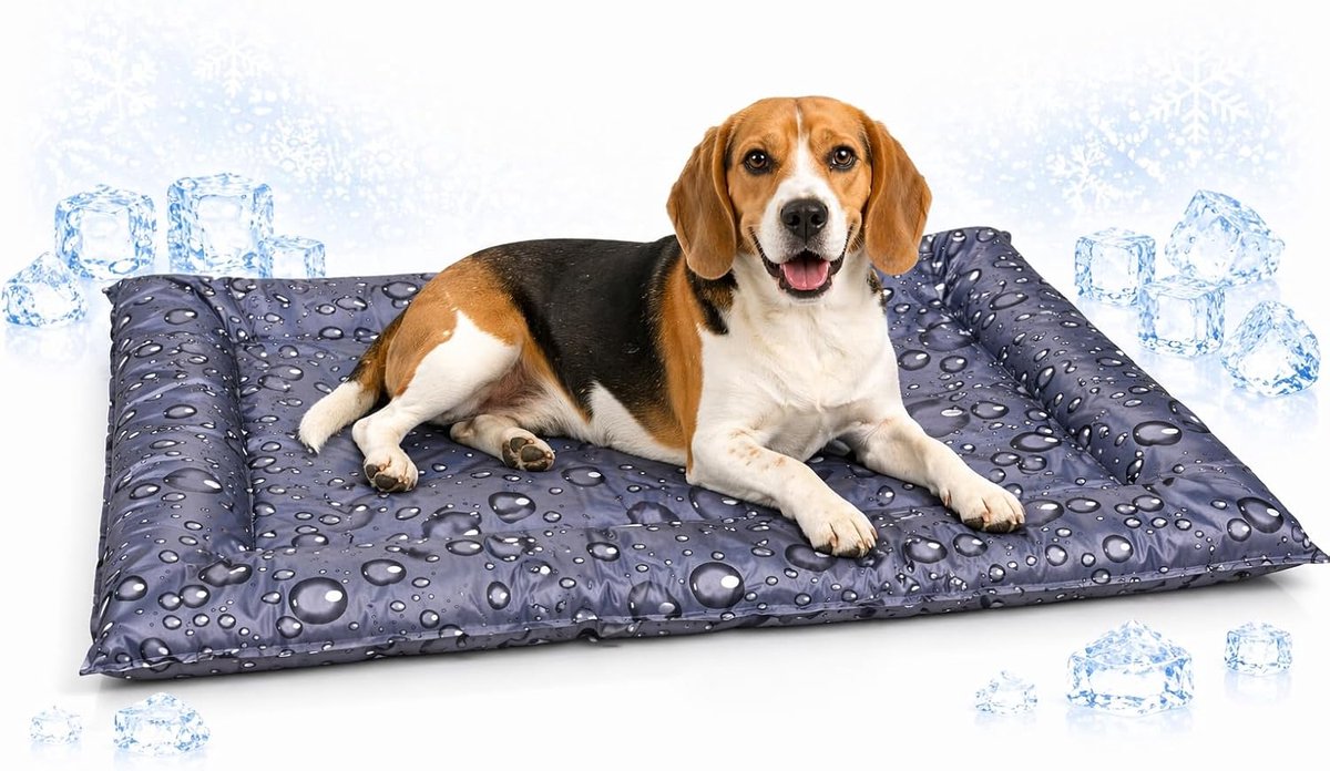 Alfombra refrescante para perros Flamingo - cama refrescante para perros - m - 76x66x6 cm - gris regaliz - cómoda alfombra refrescante con gel refrescante
