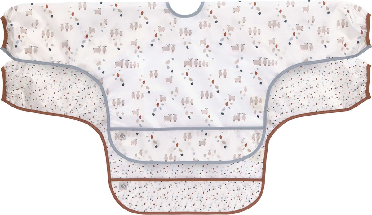 Lässig babero manga larga 2 piezas tiny farmer oveja azul 6 a 24 meses