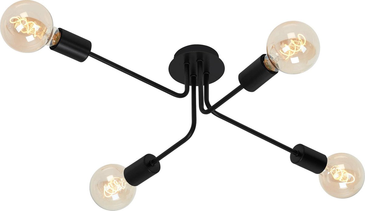 Briloner kuglo - plafoniera industriale - 4 luci - e27 max. 60w - nero