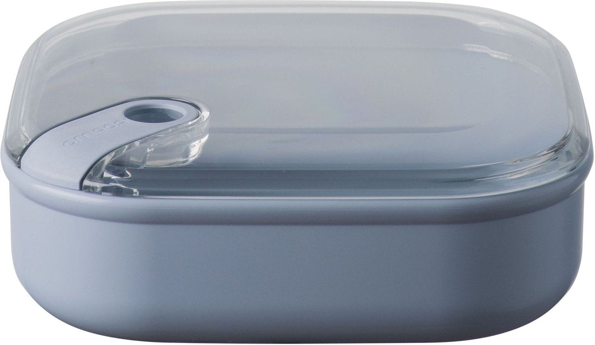 Omada - pull box portapranzo quadrato basso 1 litro - polipropilene - blu -