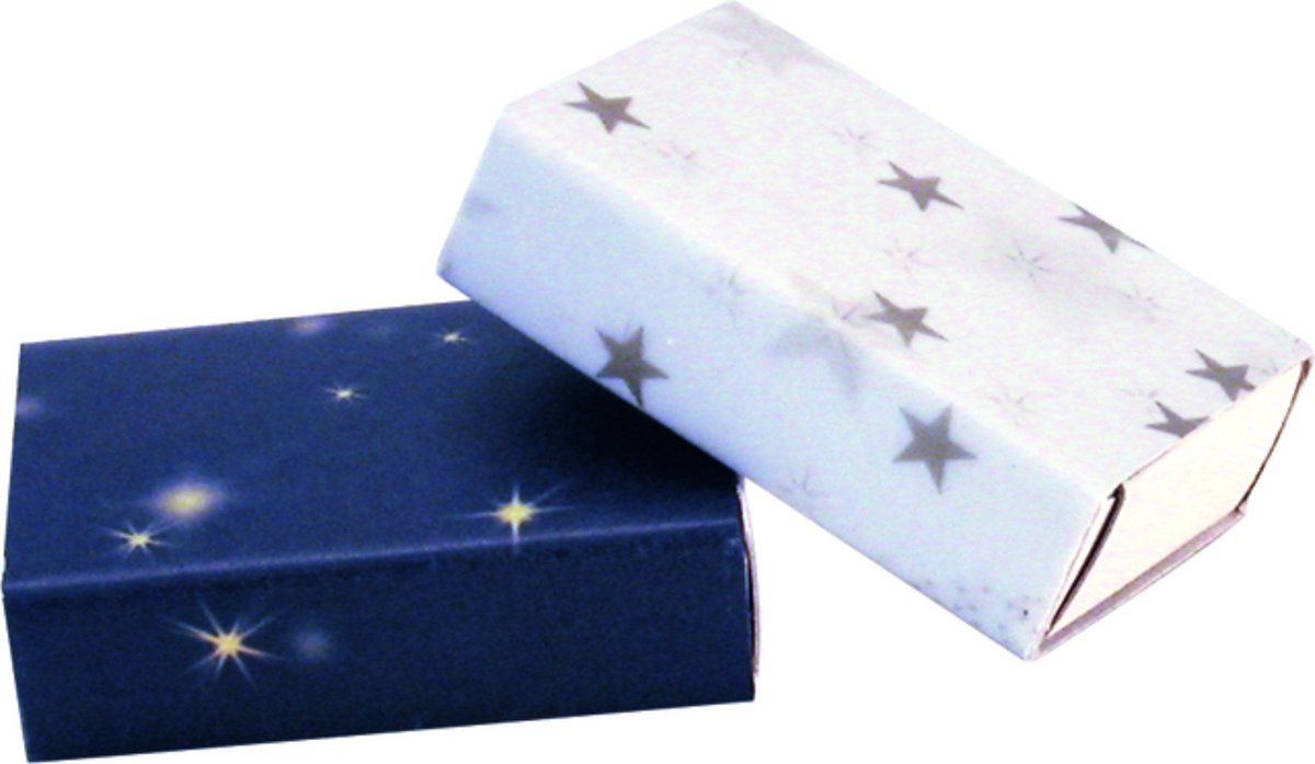 Folia luciferdoosjes wit blanco, 11x6x2cm - 12 stuks