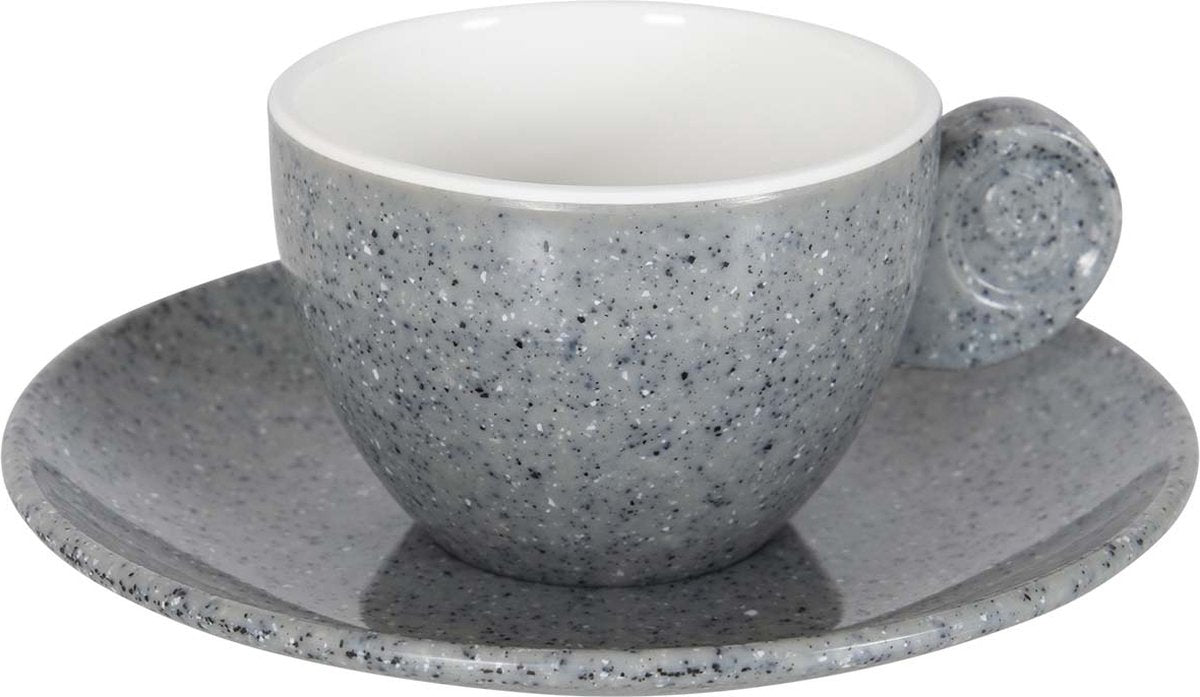 Gimex - linea solida - set espresso - granito - grigio - 85 ml - 2 pezzi