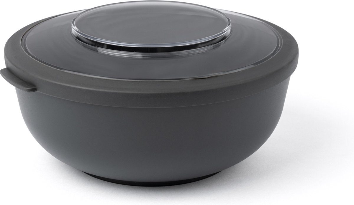 Amuse Tylla Charcoal 2000ml - Lunch Box - Portapranzo - Ciotola con coperchio - Contenitore per alimenti freschi perfettamente sigillabile - Portainsalata per gli spostamenti - Senza BPA - Nero