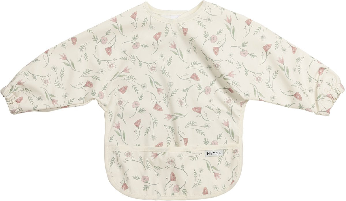 Meyco babero bebé manga flores - multicolor