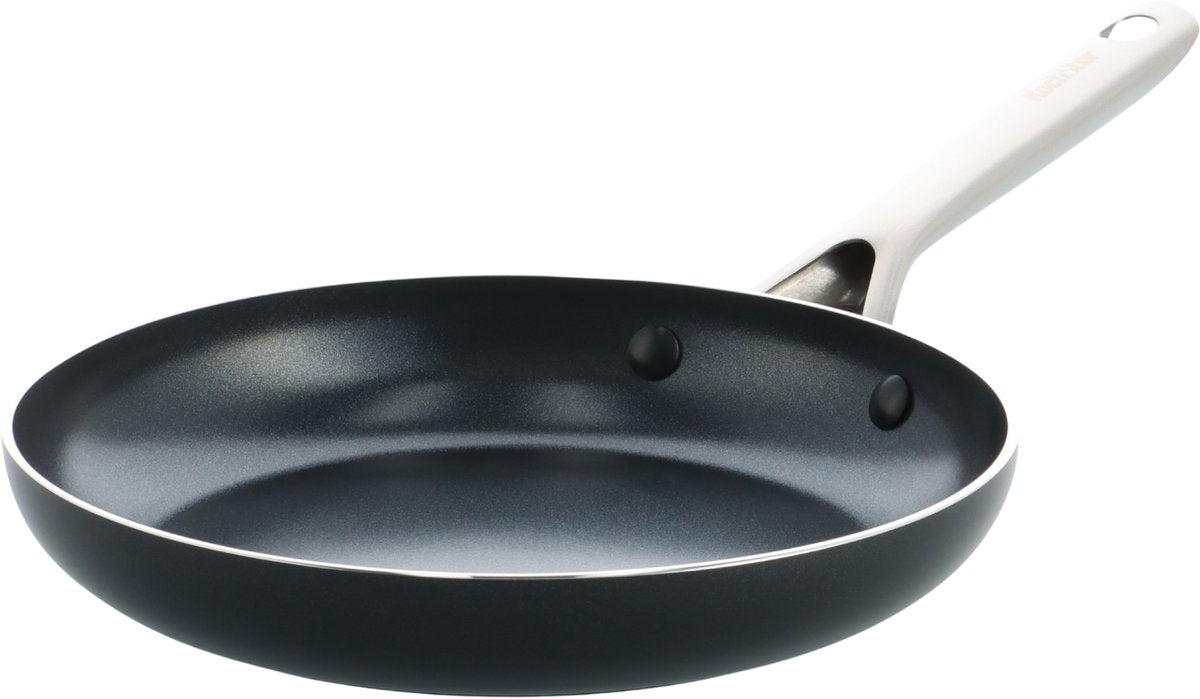 Kochstar night ceramic frying pan - 20cm - pfas-free - induction frying pan - induction pan - dishwasher safe - oven safe up to 200° C - ceramic non-stick coating - stainless steel handle - stainless steel edge - black
