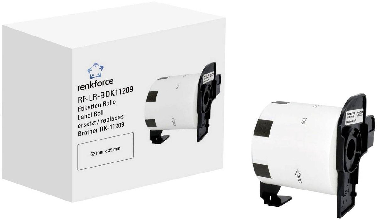 Renkforce rf-6027500, wit, zelfklevend printerlabel, doorlopend etiket, rol, papier, direct thermisch