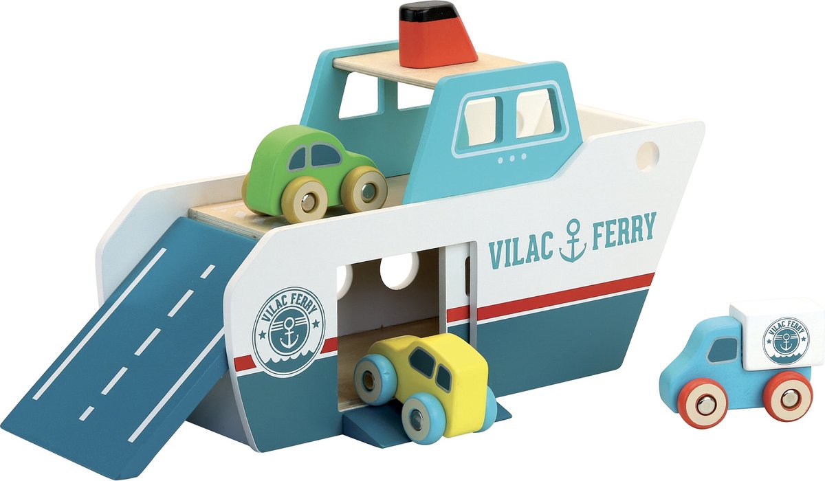 Ferry de Vilac ity azul - barco de madera