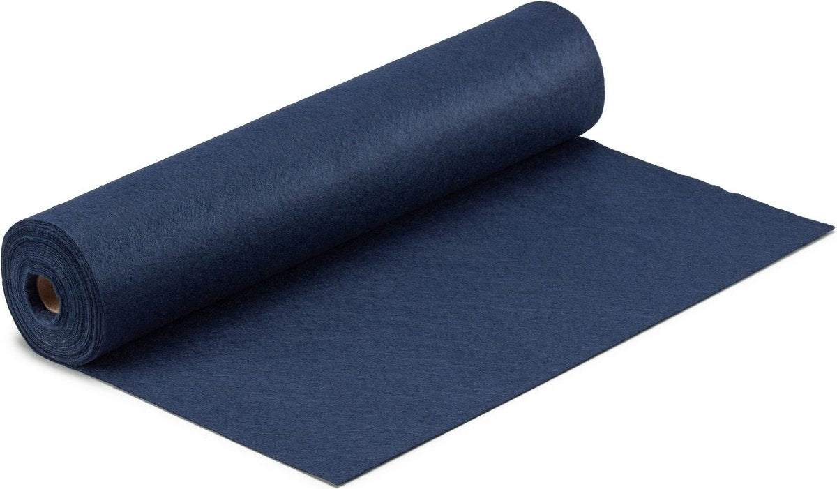 Vaessen creative fieltro en rollo - azul marino - 1 mm - 45 cm x 5 m
