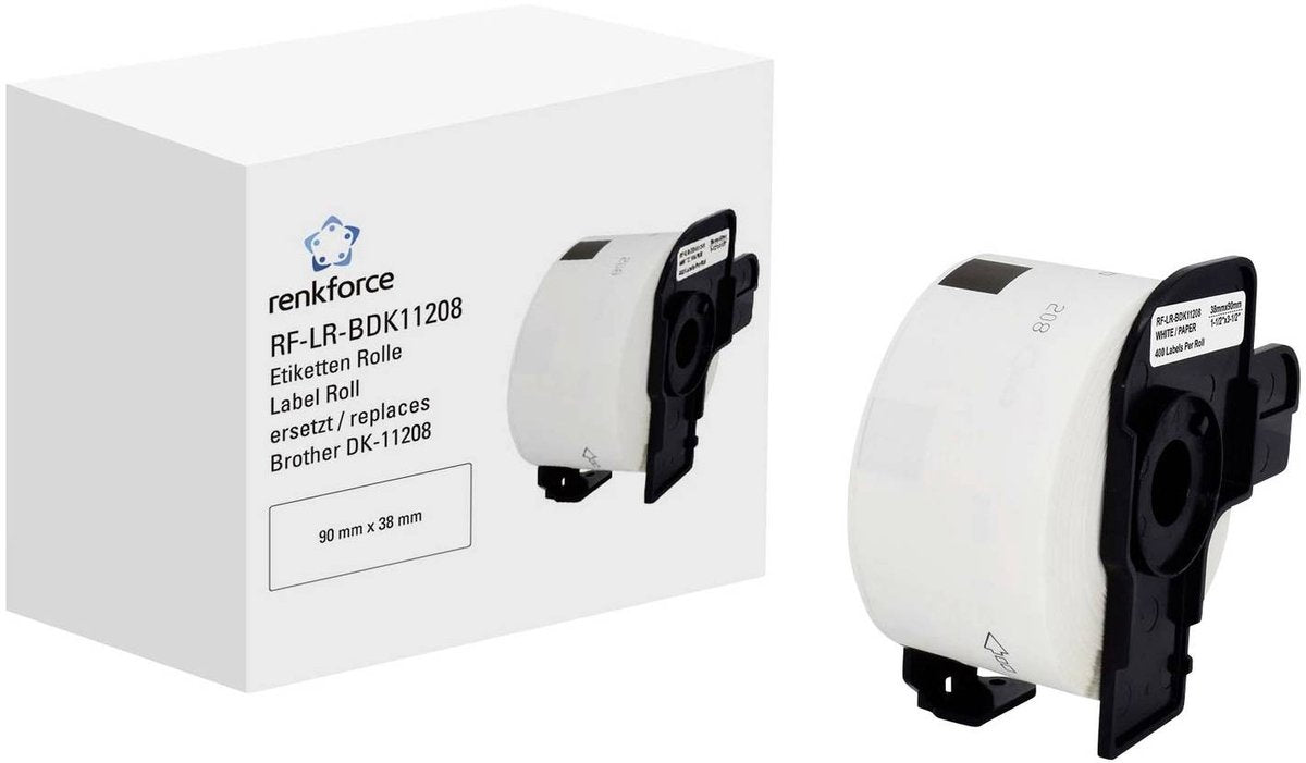 Renkforce rf-6027494, wit, zelfklevend printerlabel, doorlopend etiket, rol, papier, direct thermisch
