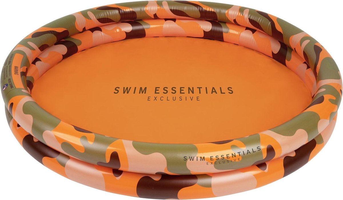 Merkloos sans marque swim essentials - zwembad - 100cm - camouflage - oranje groen