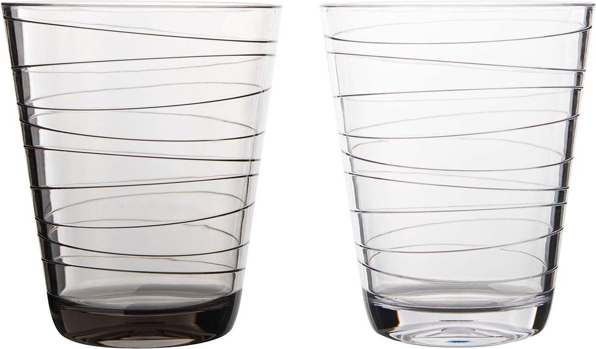 Gimex - linea linea - bicchiere acqua - strisce - 300 ml - 2 pezzi