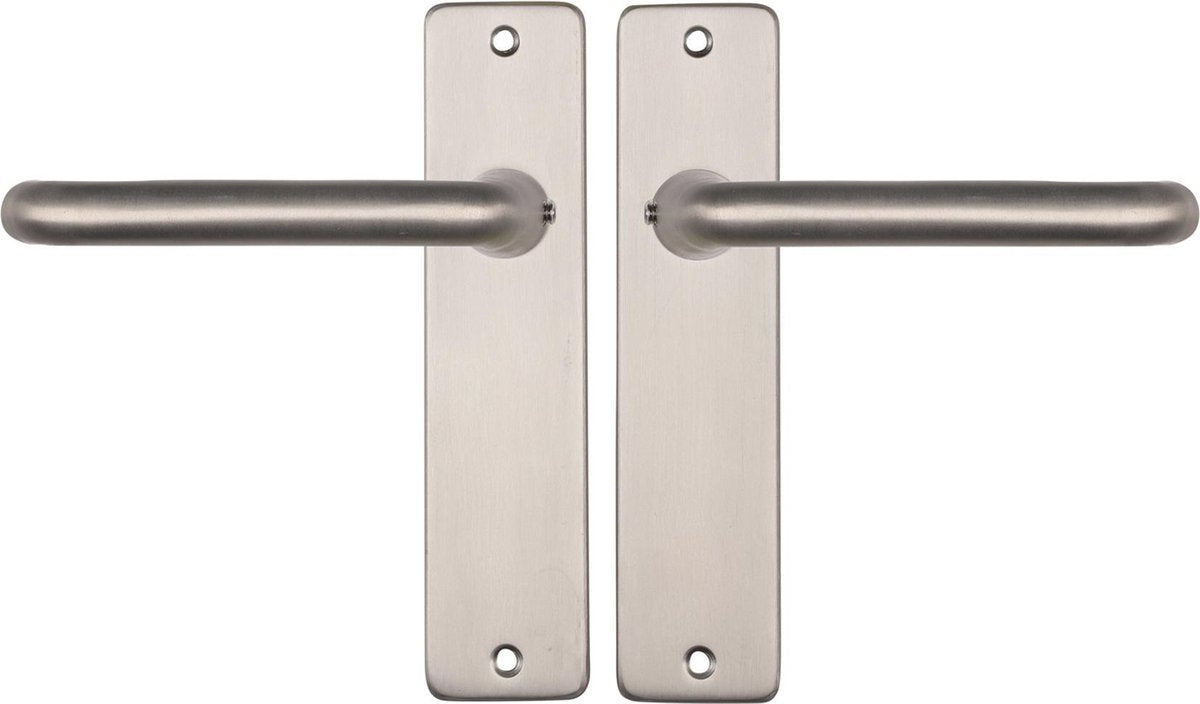 Starx deurklink zilver - rvs look – deurbeslag – deurkruk met schild – blind - deurklink coupe - 43 x 180 mm – 㘠18 mm
