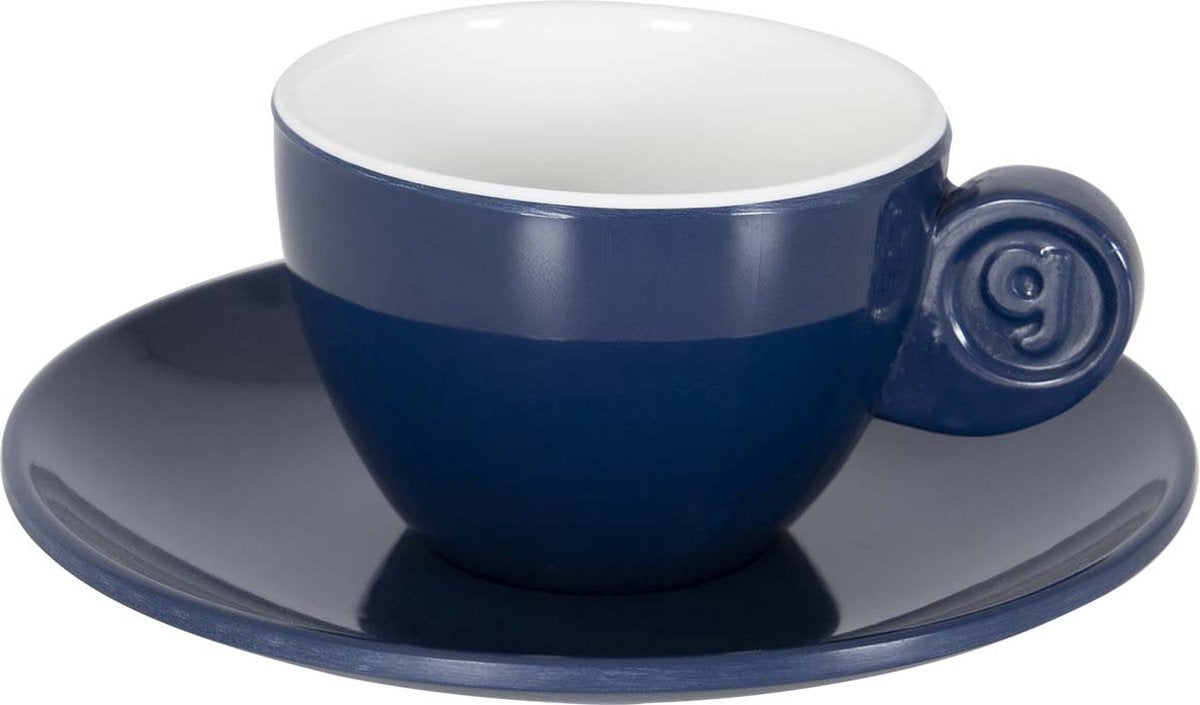 Gimex - linea continua - set espresso - blu bianco - 85 ml - 2 pezzi