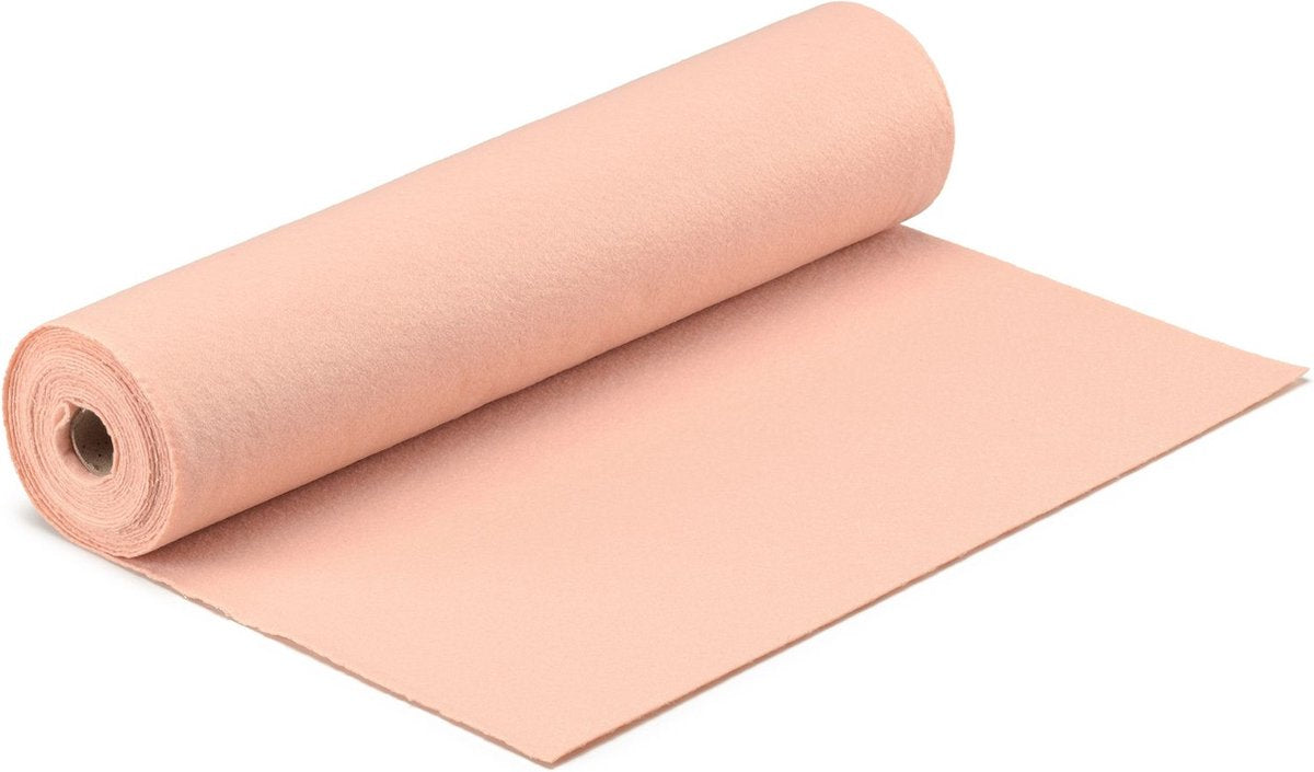 Vaessen creative vilt op rol - zalm-roze - 1 mm - 45 cm x 5 m
