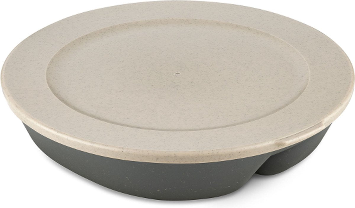 Piatto circolare Koziol bio con scomparto e coperchio 1,5l - grigio