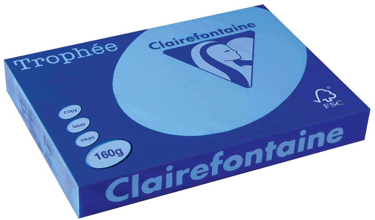 Clairefontaine trophée intense a3 royal blue 160 g 250 fogli