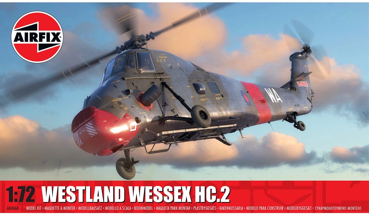 Airfix model kit vehículos militares - 04068 westland wessex hc.2 - sikorsky s-58 - helicóptero británico de plástico - 1:72 - fabricación de modelos