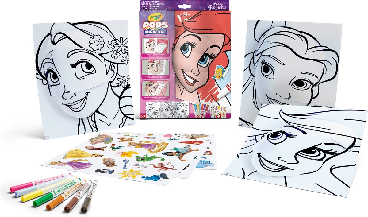 Crayola - pops - hobby pack - actividades 3d para niños - tema princesas disney