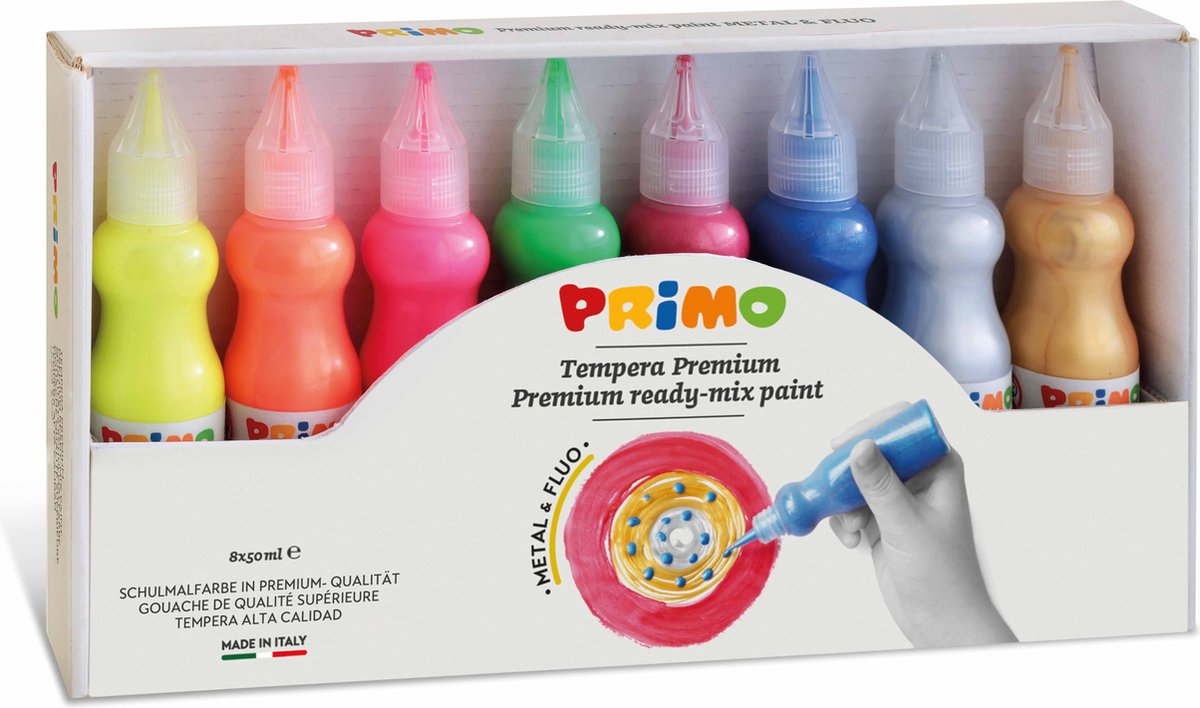 primo | gouache metalizado flúor 8 piezas