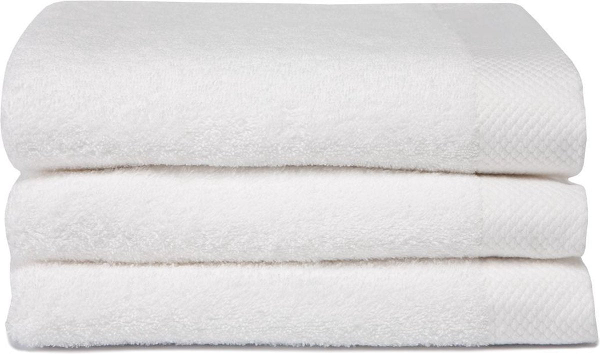 Toalla de baño Seahorse Pure - juego de 3 - algodón - súper suave - rizo - 60x110 cm - blanco