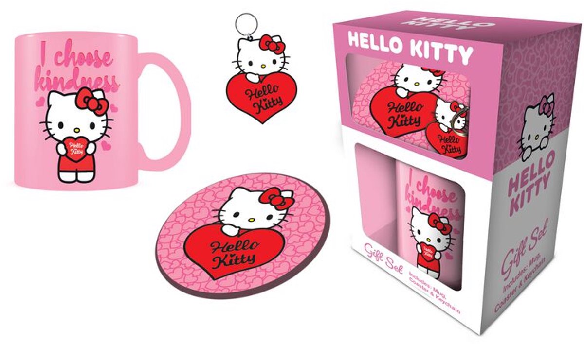Hello kitty (my heart) cadeauset unisex fanpakket - meerkleurig - standard