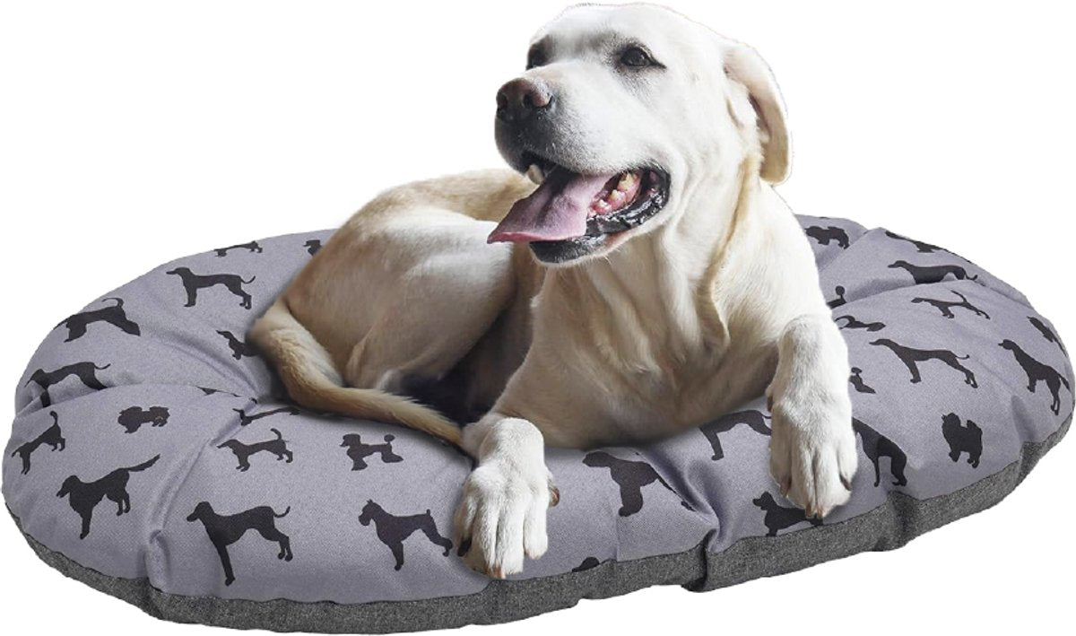 Cuscino per cani da palissandro a grigio per cani ovali grigio