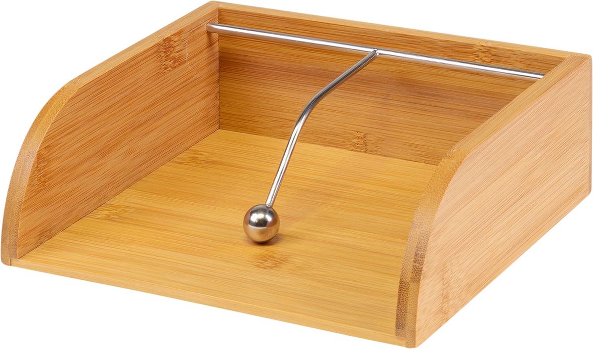 Portatovaglioli Westmark + peso, per 1 4 tovaglioli piegati (33 x 33 cm), 21,5 x 20 x 7 cm, acciaio inossidabile di bambù, tapas + friends, marrone chiaro argento, 69942270