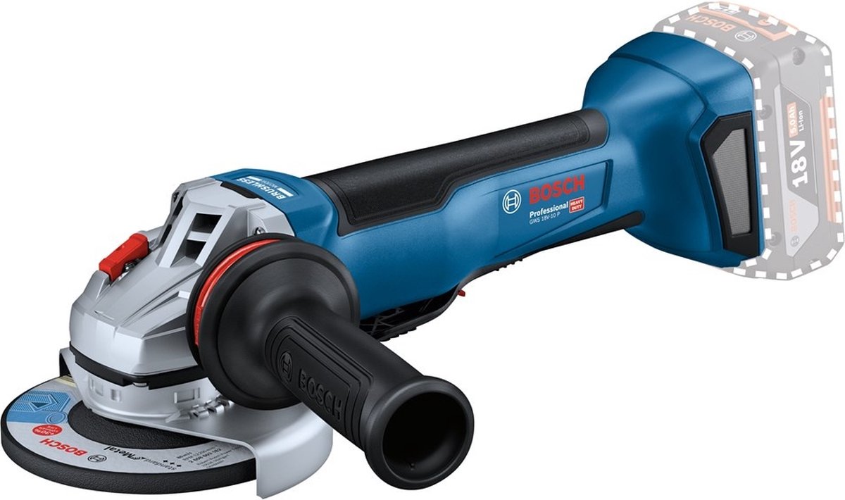 Amoladora angular a batería bosch azul gws 18v-10 p | 125 mm | en caja - 06019j4100